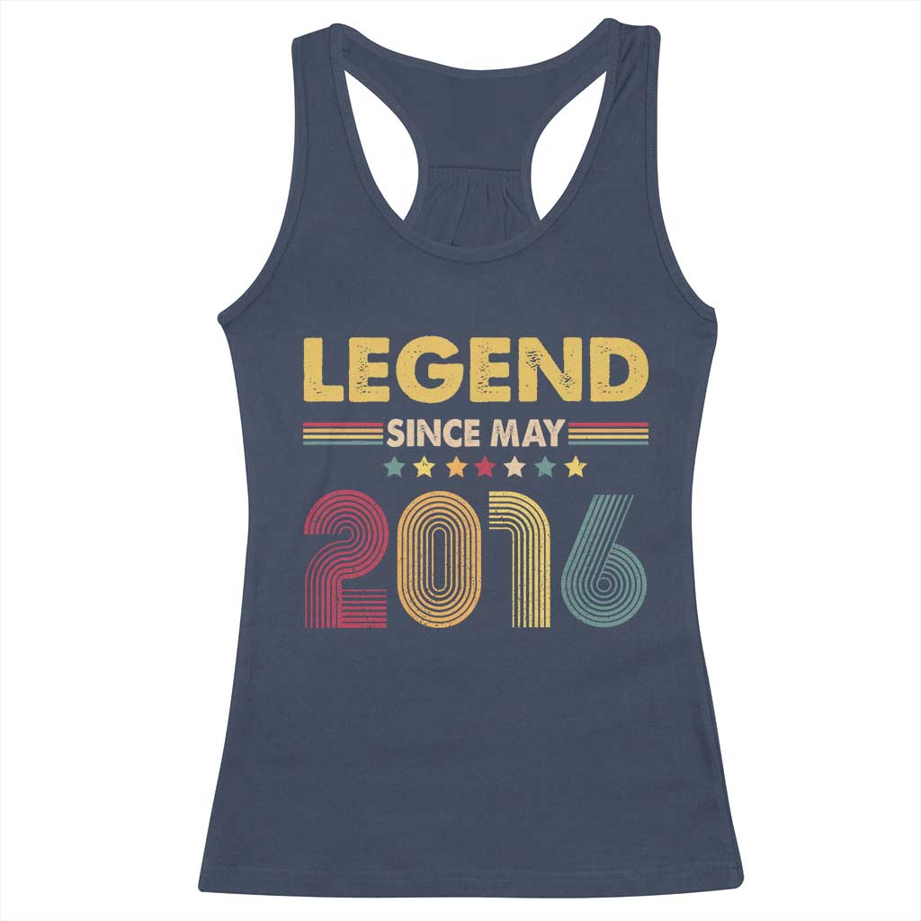 May 10th Birthday Racerback Tank Top Legends Since May 2016 Retro Bday TS11 Navy Print Your Wear