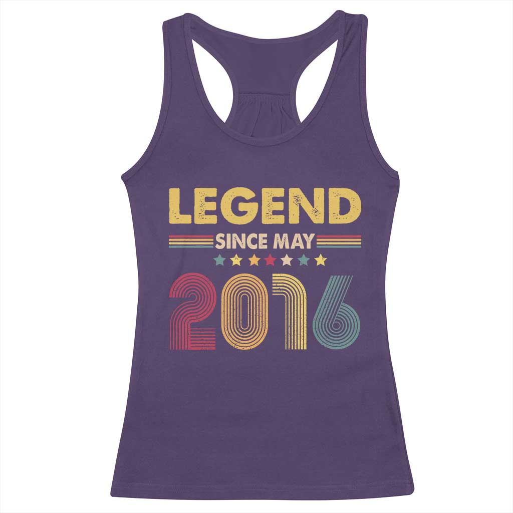 May 10th Birthday Racerback Tank Top Legends Since May 2016 Retro Bday TS11 Purple Print Your Wear
