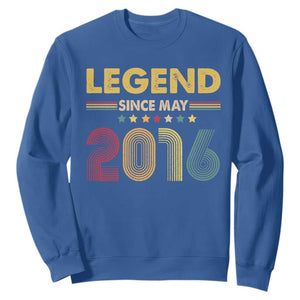 May 10th Birthday Sweatshirt Legends Since May 2016 Retro Bday TS11 Royal Blue Print Your Wear