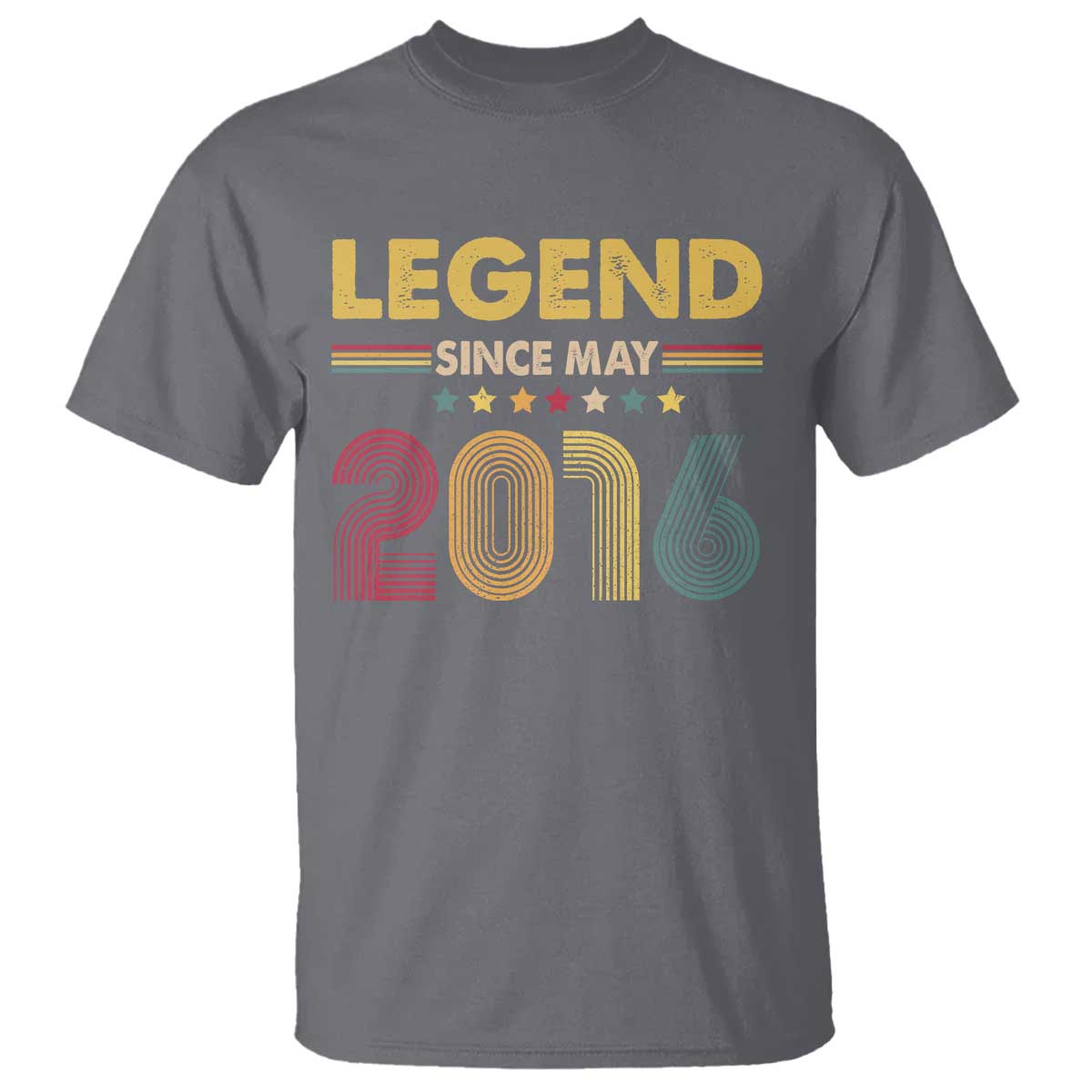 May 10th Birthday T Shirt Legends Since May 2016 Retro Bday TS11 Charcoal Print Your Wear