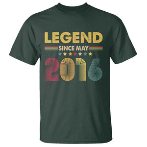 May 10th Birthday T Shirt Legends Since May 2016 Retro Bday TS11 Dark Forest Green Print Your Wear