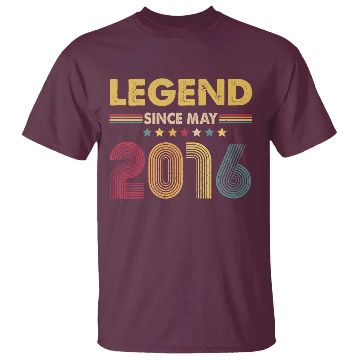 May 10th Birthday T Shirt Legends Since May 2016 Retro Bday TS11 Maroon Print Your Wear