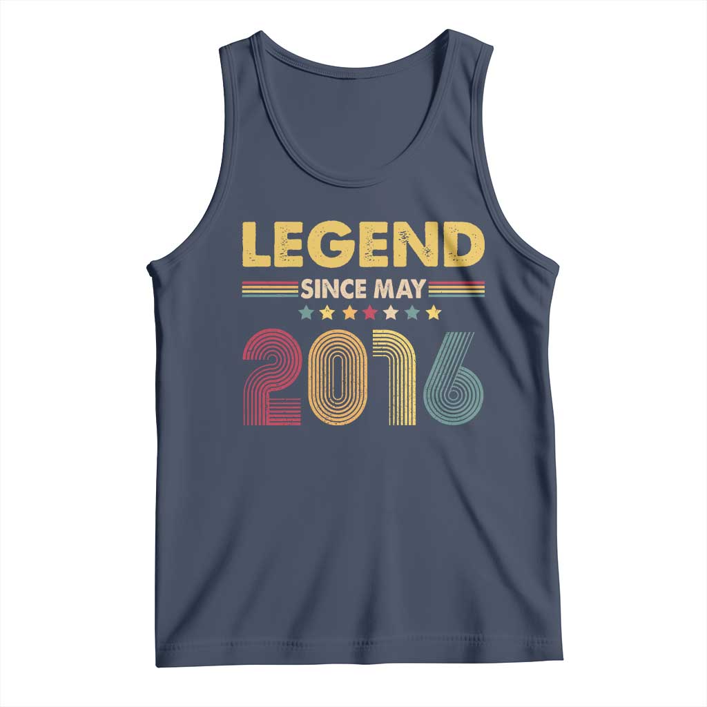 May 10th Birthday Tank Top Legends Since May 2016 Retro Bday TS11 Navy Print Your Wear