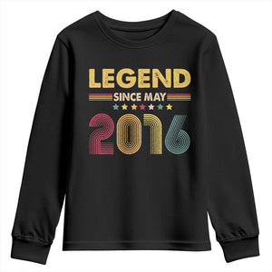 May 10th Birthday Youth Sweatshirt Legends Since May 2016 Retro Bday TS11 Black Print Your Wear