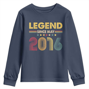May 10th Birthday Youth Sweatshirt Legends Since May 2016 Retro Bday TS11 Navy Print Your Wear