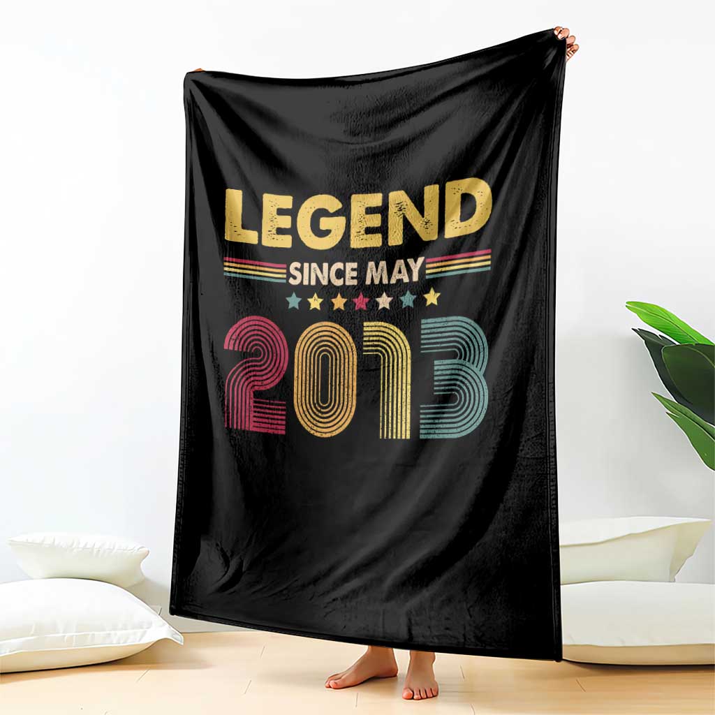 May 13th Birthday Throw Blanket Legends Since May 2013 Retro Bday TS11 Print Your Wear