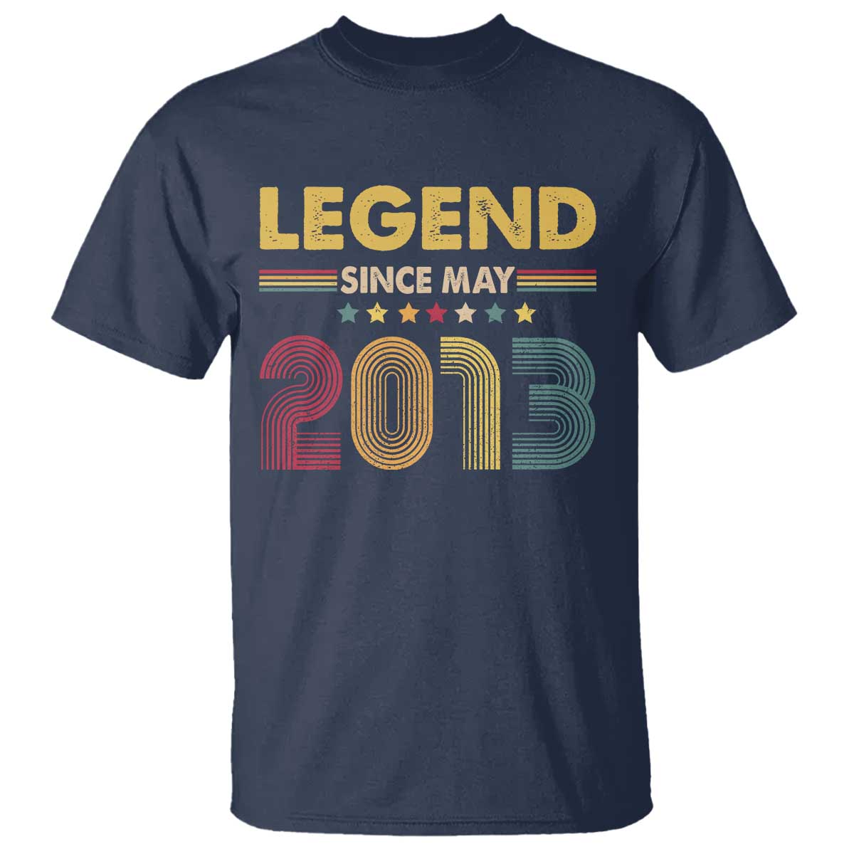 May 13th Birthday T Shirt Legends Since May 2013 Retro Bday TS11 Navy Print Your Wear
