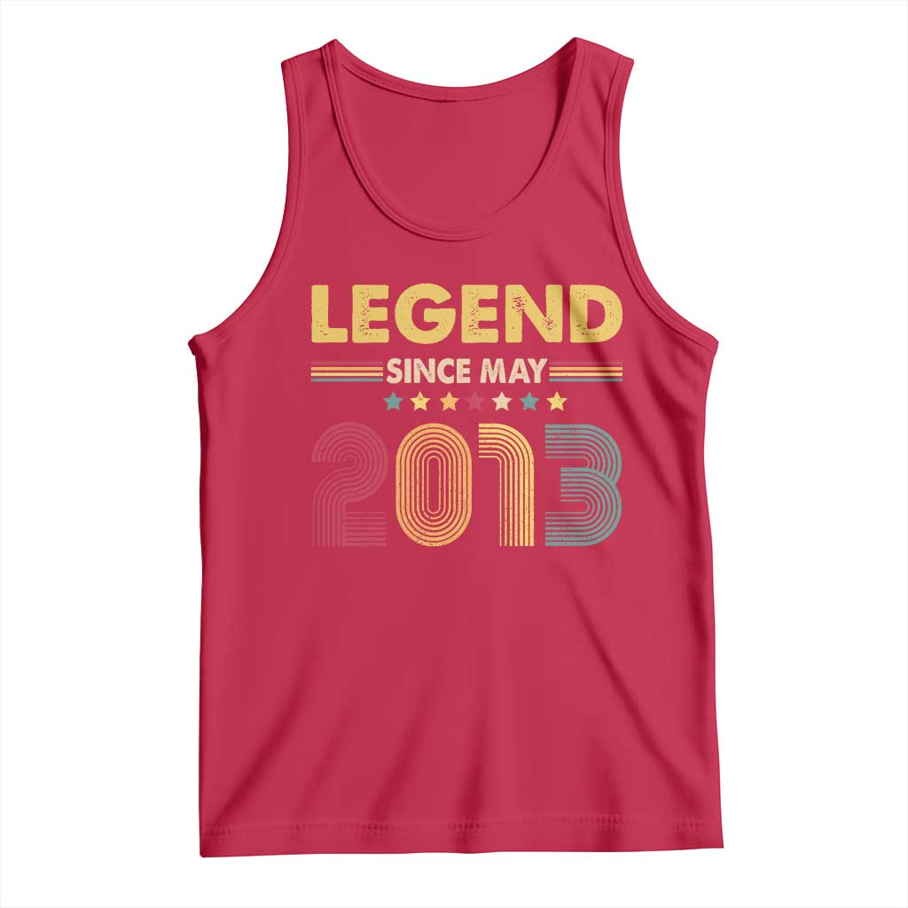 May 13th Birthday Tank Top Legends Since May 2013 Retro Bday TS11 Red Print Your Wear