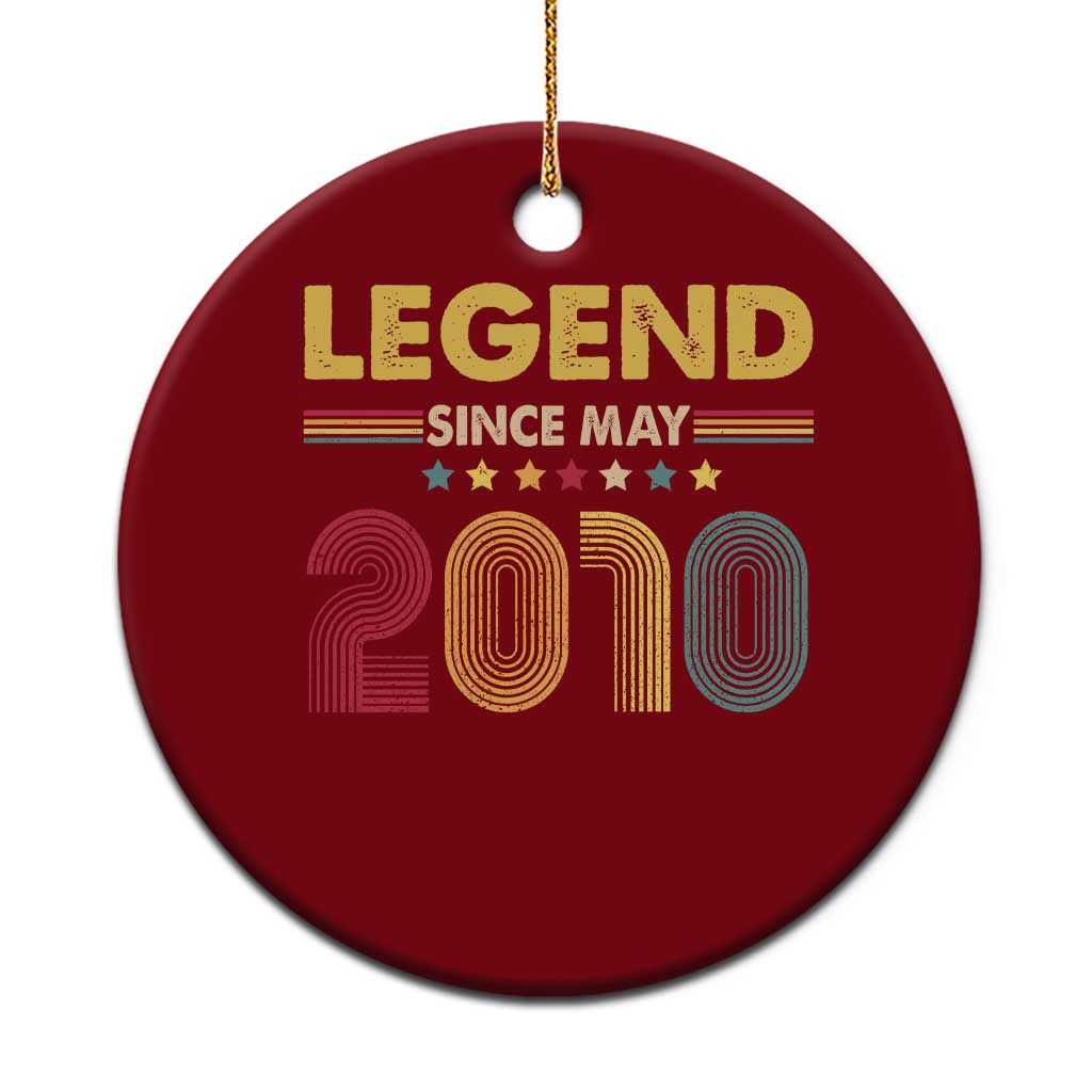 May 16th Birthday Ceramic Ornament Legends Since May 2010 Retro Bday TS11 1pc Red Print Your Wear