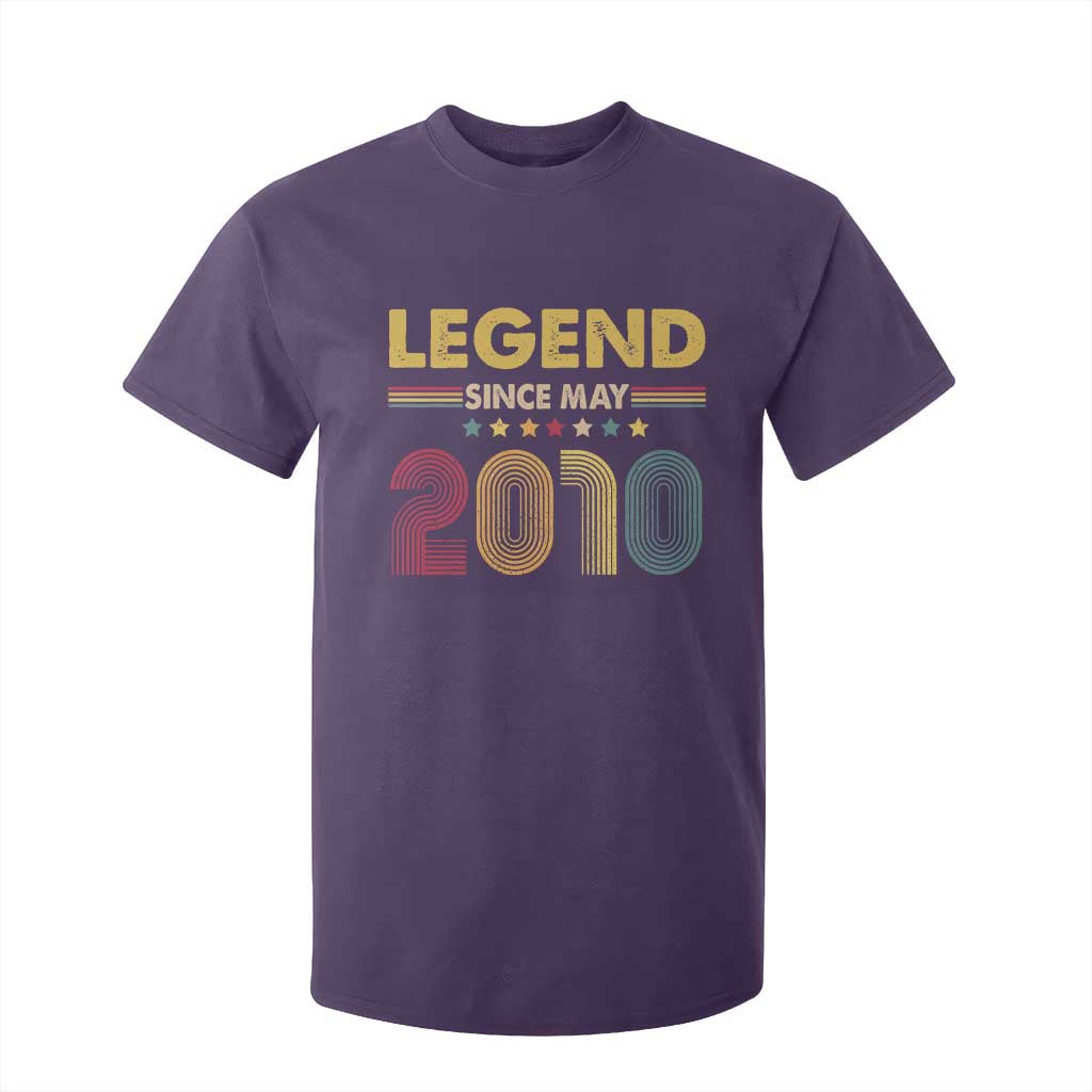 May 16th Birthday T Shirt For Kid Legends Since May 2010 Retro Bday TS11 Purple Print Your Wear