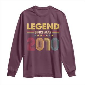 May 16th Birthday Long Sleeve Shirt Legends Since May 2010 Retro Bday TS11 Maroon Print Your Wear