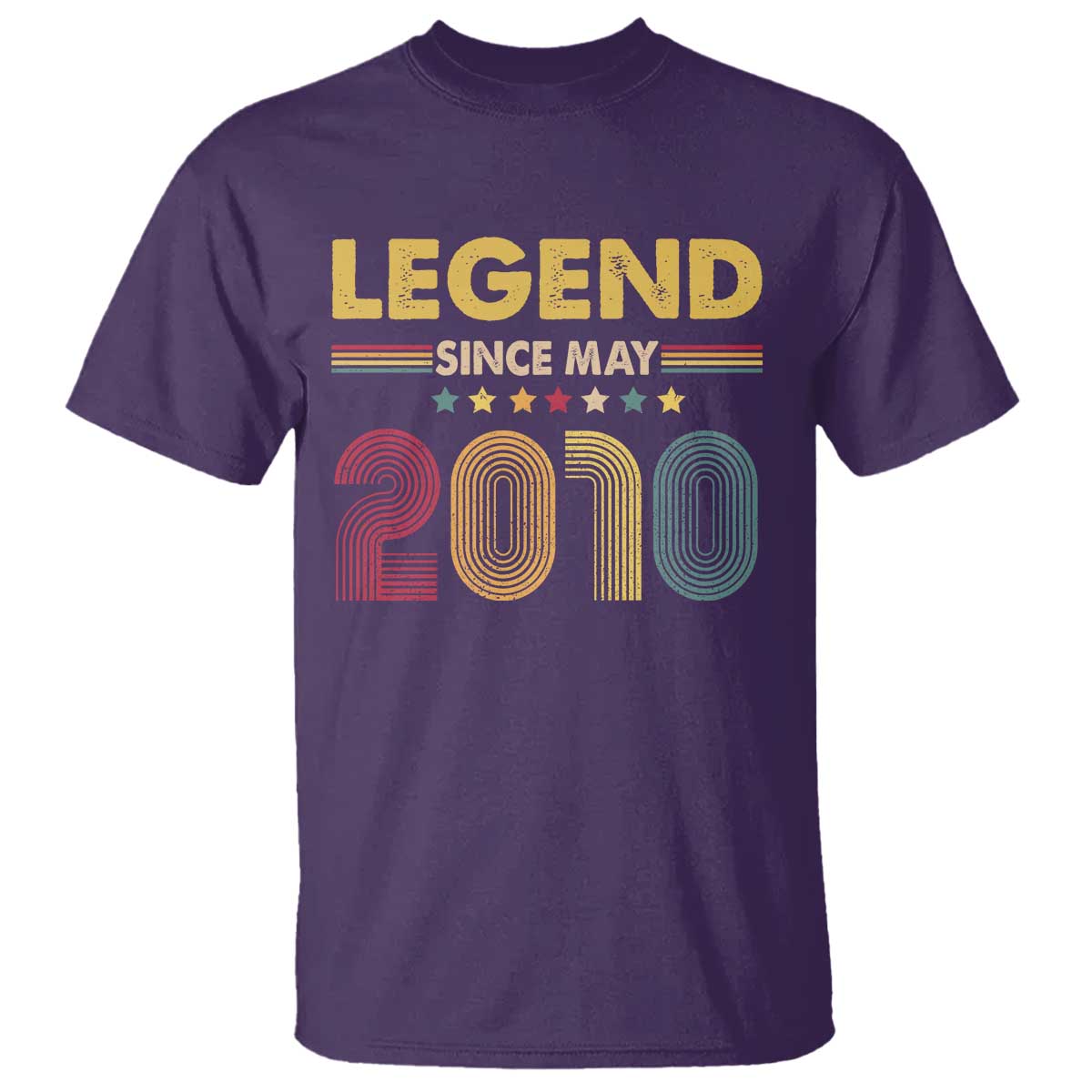 May 16th Birthday T Shirt Legends Since May 2010 Retro Bday TS11 Purple Print Your Wear