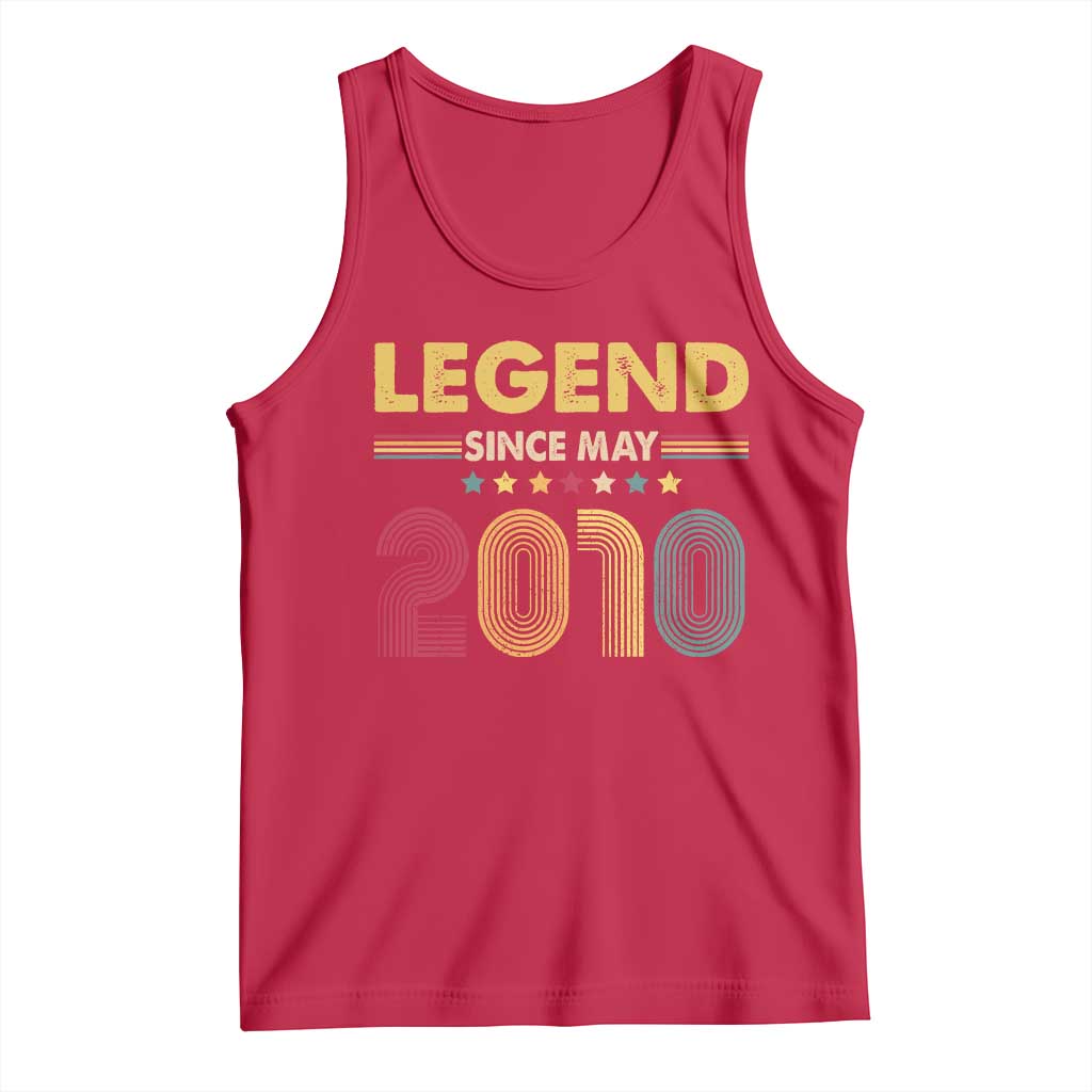 May 16th Birthday Tank Top Legends Since May 2010 Retro Bday TS11 Red Print Your Wear