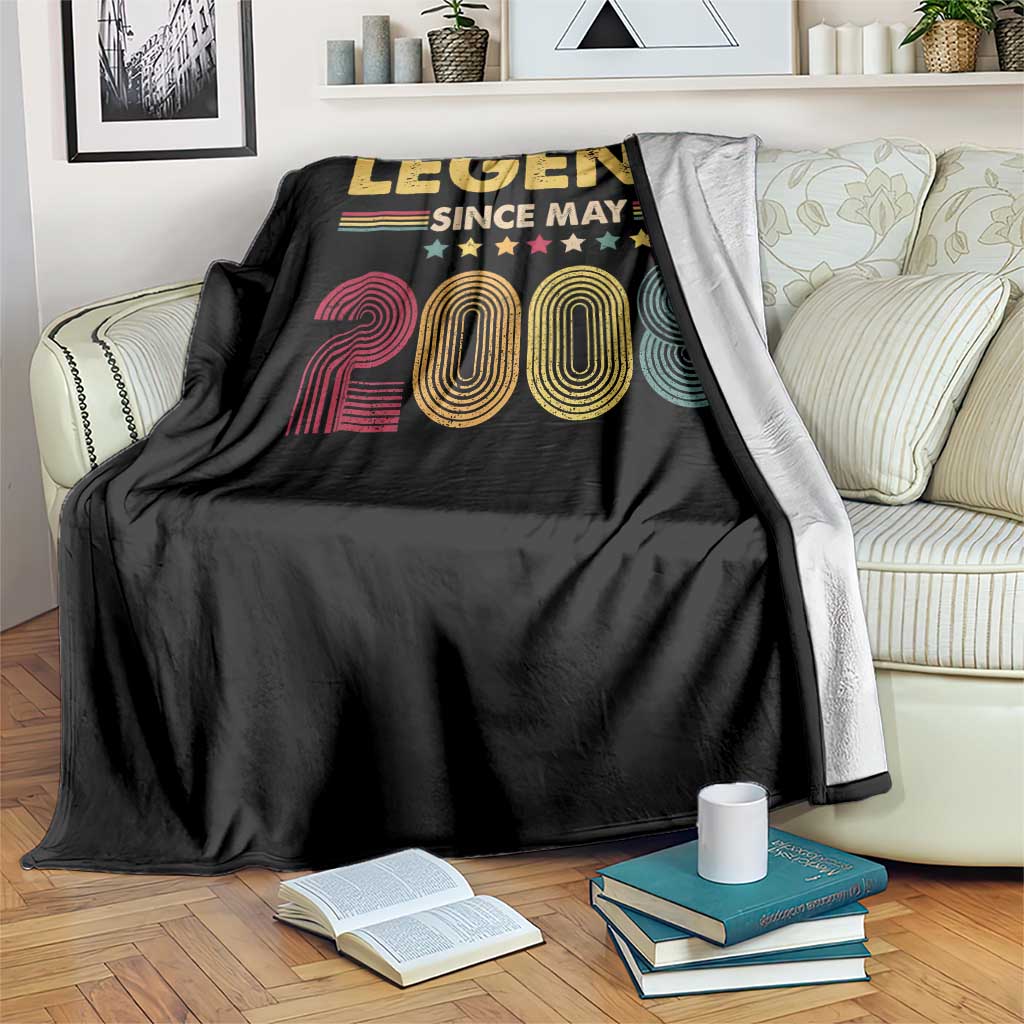 May 18th Birthday Throw Blanket Legends Since May 2008 Retro Bday TS11 Print Your Wear