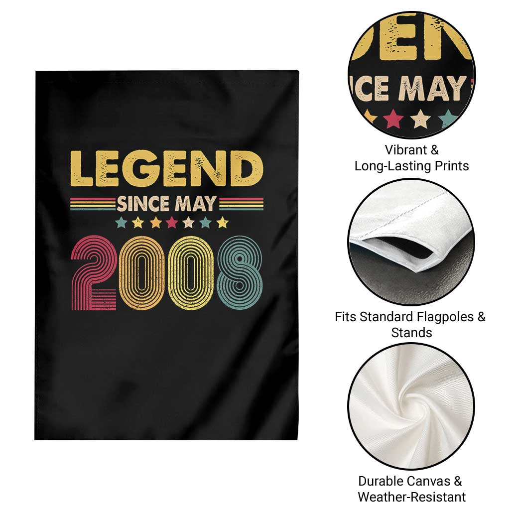 May 18th Birthday Garden Flag Legends Since May 2008 Retro Bday TS11 Print Your Wear