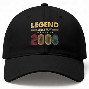 May 18th Birthday Baseball Cap Legends Since May 2008 Retro Bday TS11 Print Your Wear