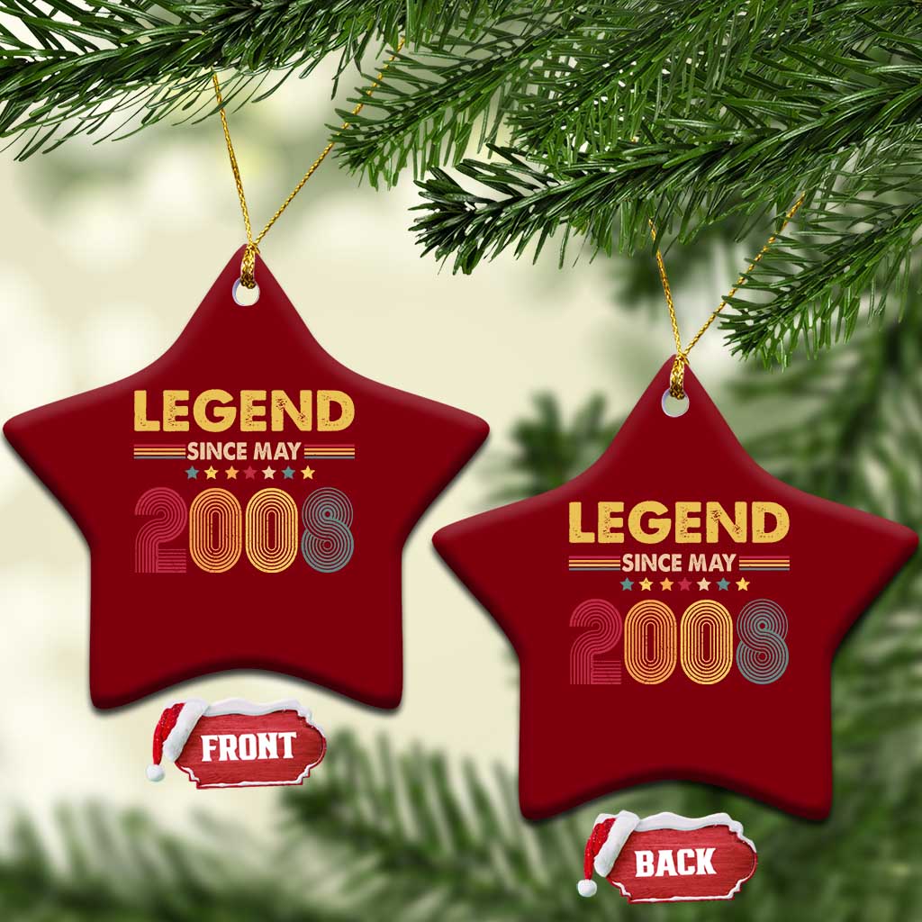 May 18th Birthday Ceramic Ornament Legends Since May 2008 Retro Bday TS11 Print Your Wear