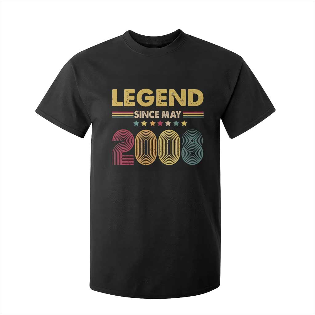 May 18th Birthday T Shirt For Kid Legends Since May 2008 Retro Bday TS11 Black Print Your Wear