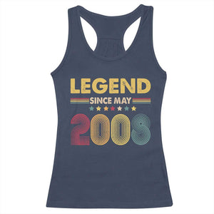 May 18th Birthday Racerback Tank Top Legends Since May 2008 Retro Bday TS11 Navy Print Your Wear
