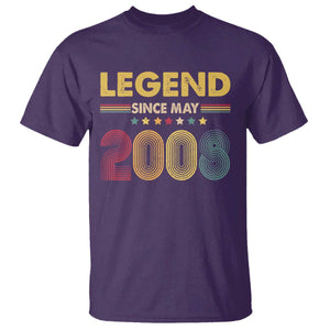 May 18th Birthday T Shirt Legends Since May 2008 Retro Bday TS11 Purple Print Your Wear