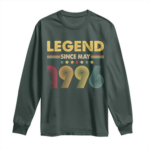 May 30th Birthday Long Sleeve Shirt Legends Since May 1996 Retro Bday TS11 Dark Forest Green Print Your Wear