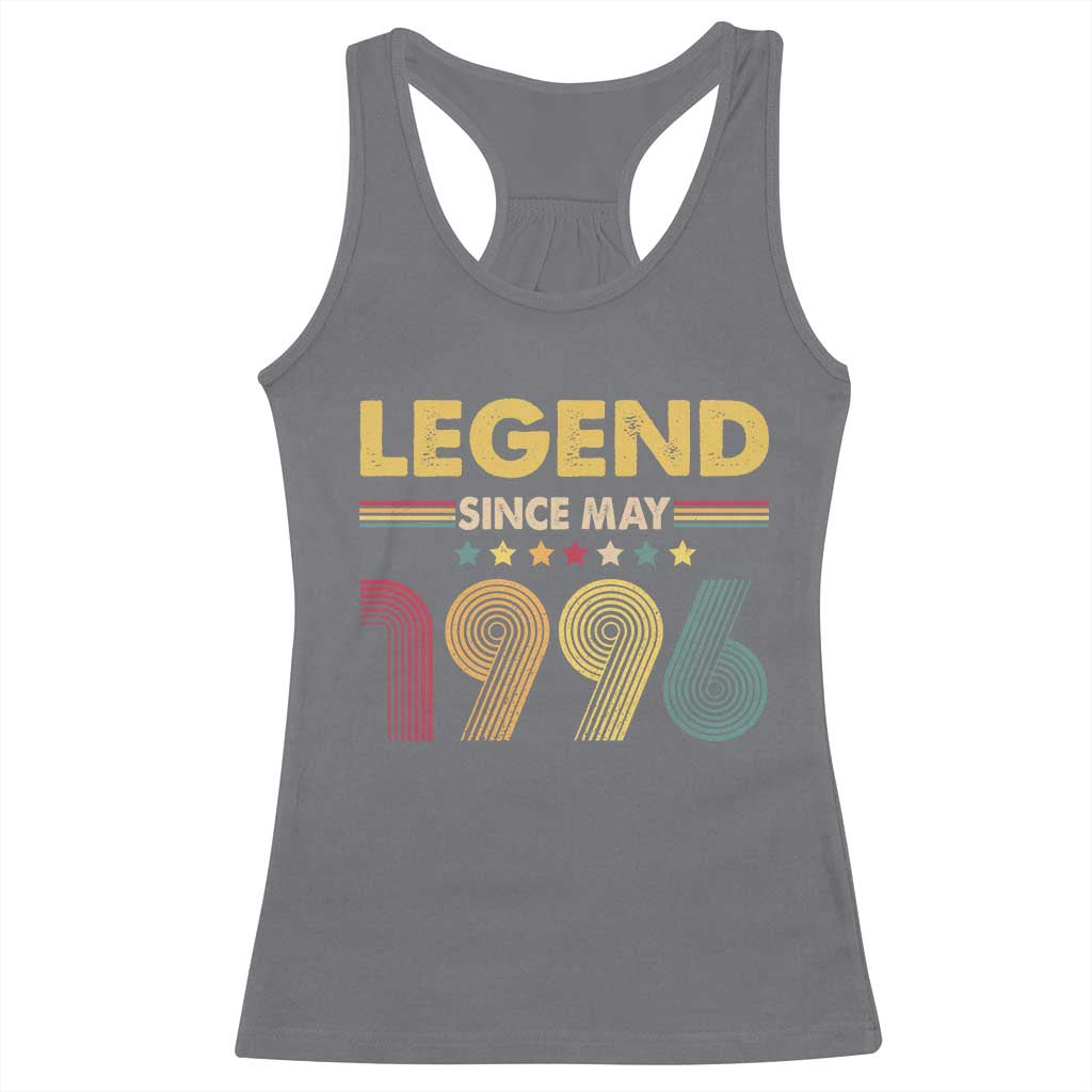 May 30th Birthday Racerback Tank Top Legends Since May 1996 Retro Bday TS11 Charcoal Print Your Wear