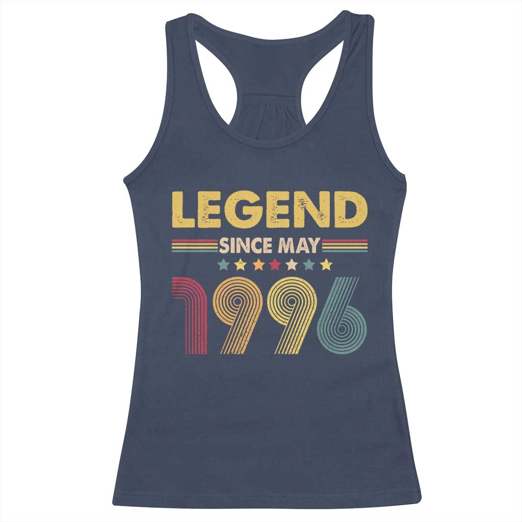 May 30th Birthday Racerback Tank Top Legends Since May 1996 Retro Bday TS11 Navy Print Your Wear