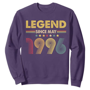 May 30th Birthday Sweatshirt Legends Since May 1996 Retro Bday TS11 Purple Print Your Wear