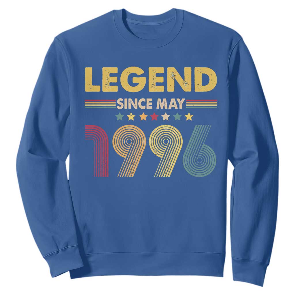 May 30th Birthday Sweatshirt Legends Since May 1996 Retro Bday TS11 Royal Blue Print Your Wear