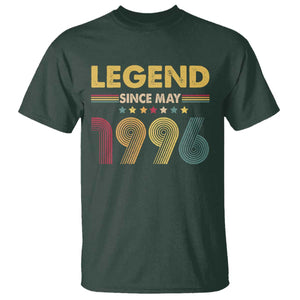 May 30th Birthday T Shirt Legends Since May 1996 Retro Bday TS11 Dark Forest Green Print Your Wear