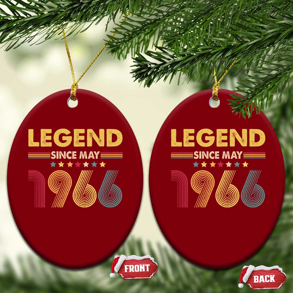 May 60th Birthday Ceramic Ornament Legends Since May 1966 Retro Bday TS11 Print Your Wear