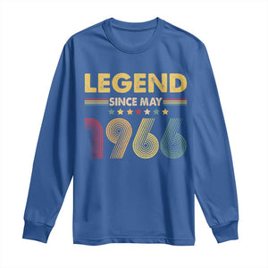 May 60th Birthday Long Sleeve Shirt Legends Since May 1966 Retro Bday TS11 Royal Blue Print Your Wear