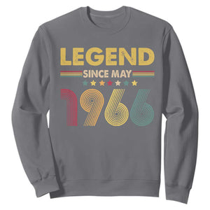 May 60th Birthday Sweatshirt Legends Since May 1966 Retro Bday TS11 Charcoal Print Your Wear