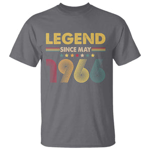 May 60th Birthday T Shirt Legends Since May 1966 Retro Bday TS11 Charcoal Print Your Wear