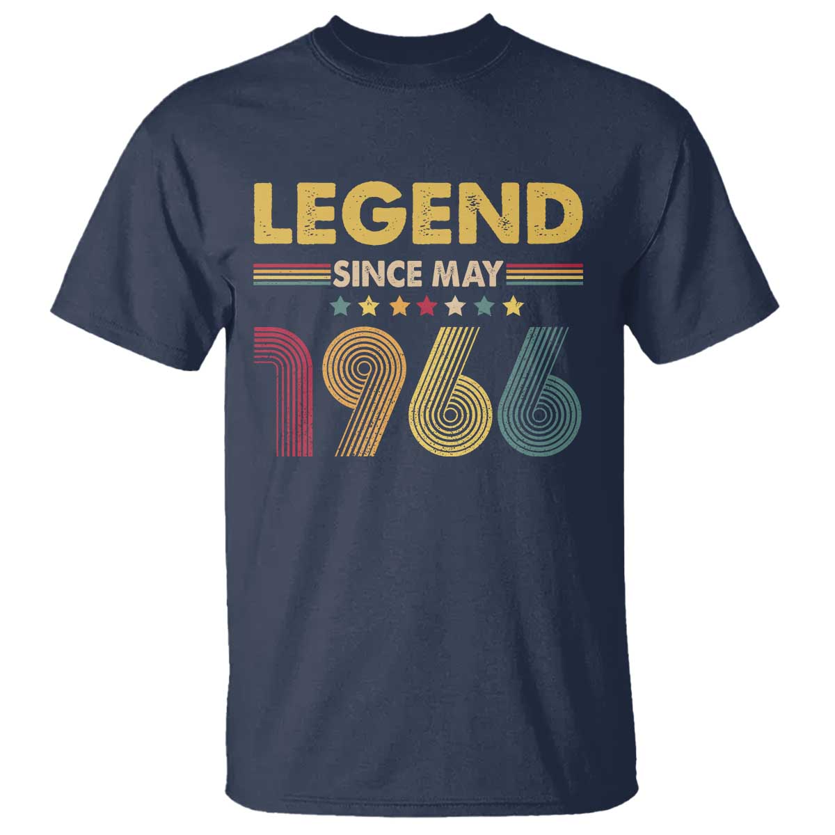 May 60th Birthday T Shirt Legends Since May 1966 Retro Bday TS11 Navy Print Your Wear