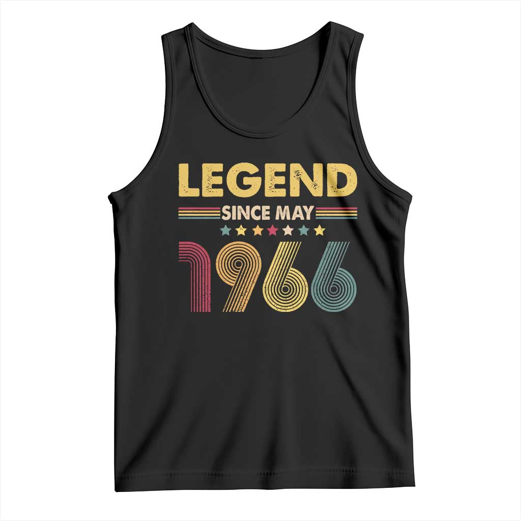 May 60th Birthday Tank Top Legends Since May 1966 Retro Bday TS11 Black Print Your Wear