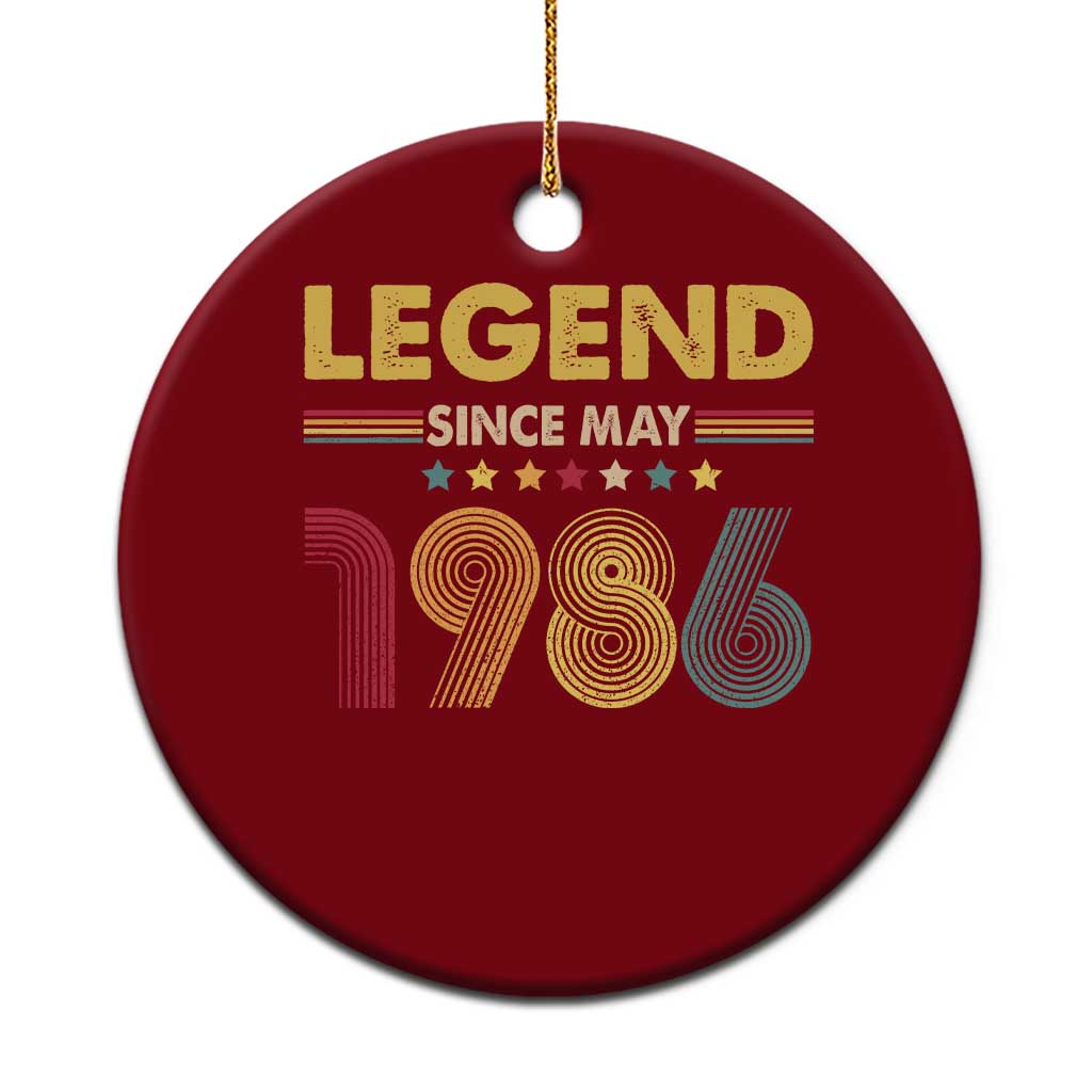 May 40th Birthday Ceramic Ornament Legends Since May 1986 Retro Bday TS11 1pc Red Print Your Wear
