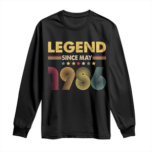 May 40th Birthday Long Sleeve Shirt Legends Since May 1986 Retro Bday TS11 Black Print Your Wear