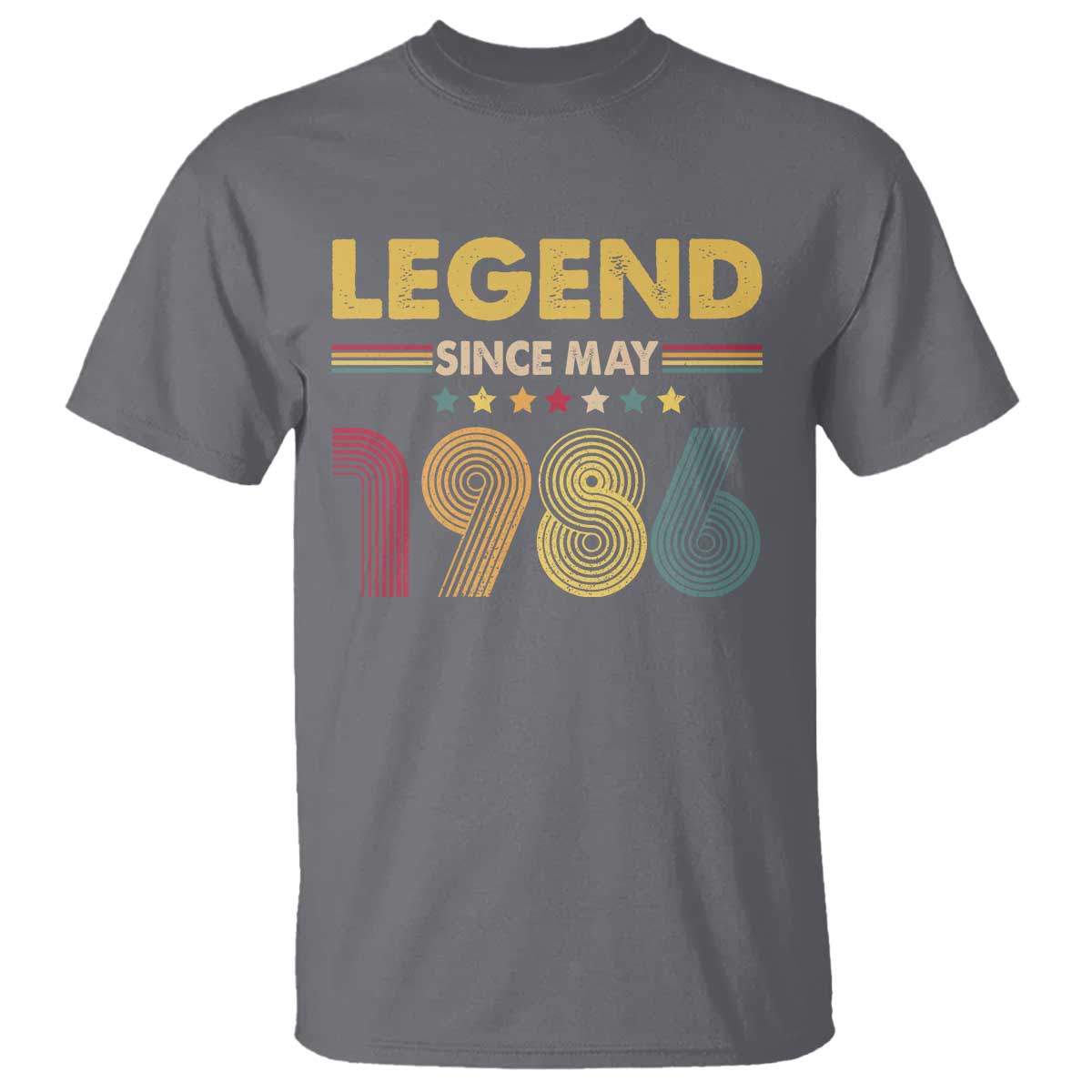 May 40th Birthday T Shirt Legends Since May 1986 Retro Bday TS11 Charcoal Print Your Wear