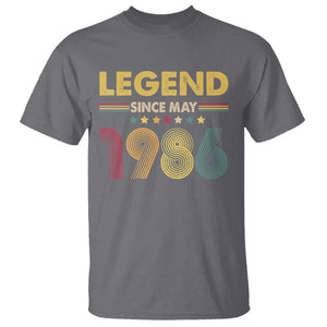 May 40th Birthday T Shirt Legends Since May 1986 Retro Bday TS11 Charcoal Print Your Wear