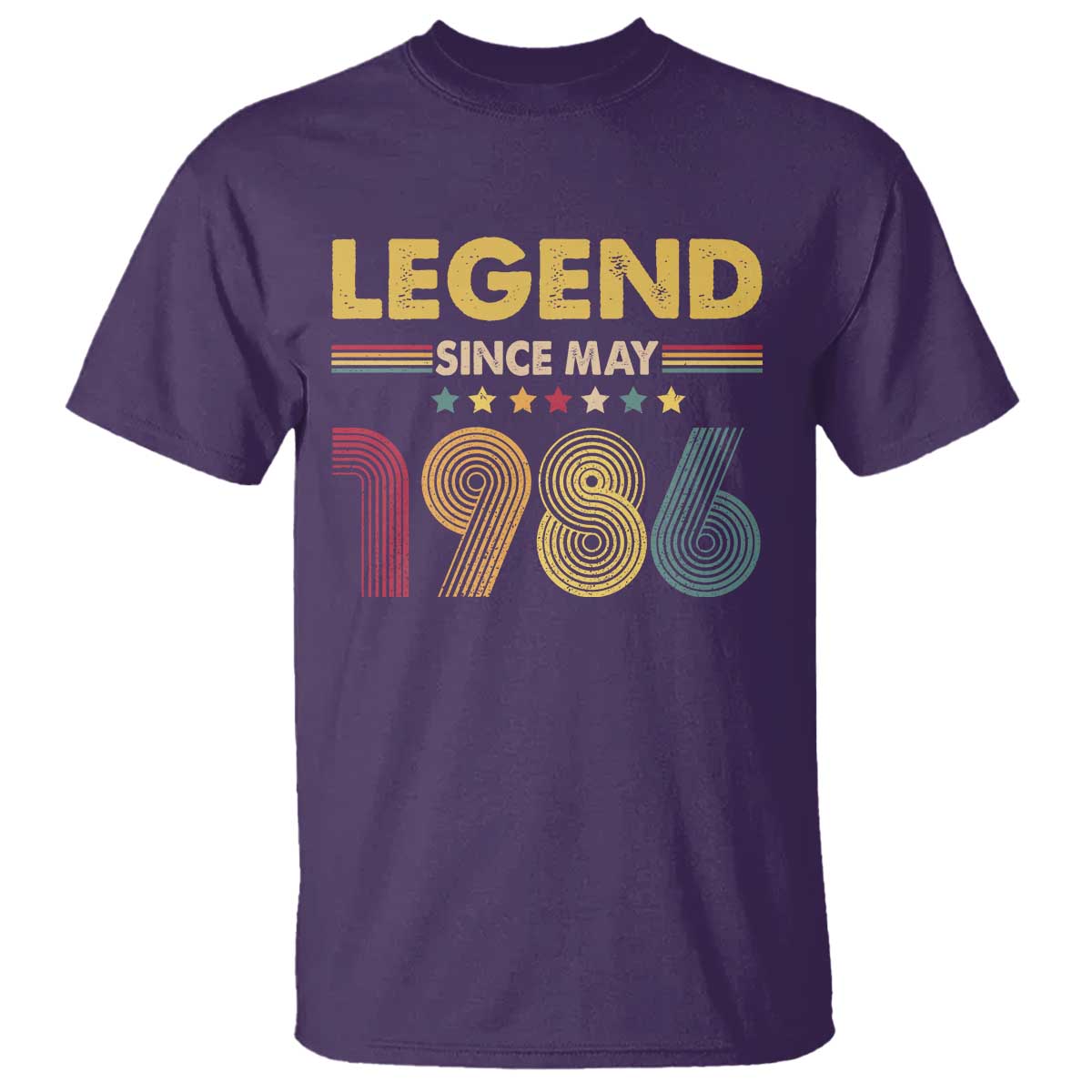 May 40th Birthday T Shirt Legends Since May 1986 Retro Bday TS11 Purple Print Your Wear
