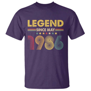 May 40th Birthday T Shirt Legends Since May 1986 Retro Bday TS11 Purple Print Your Wear