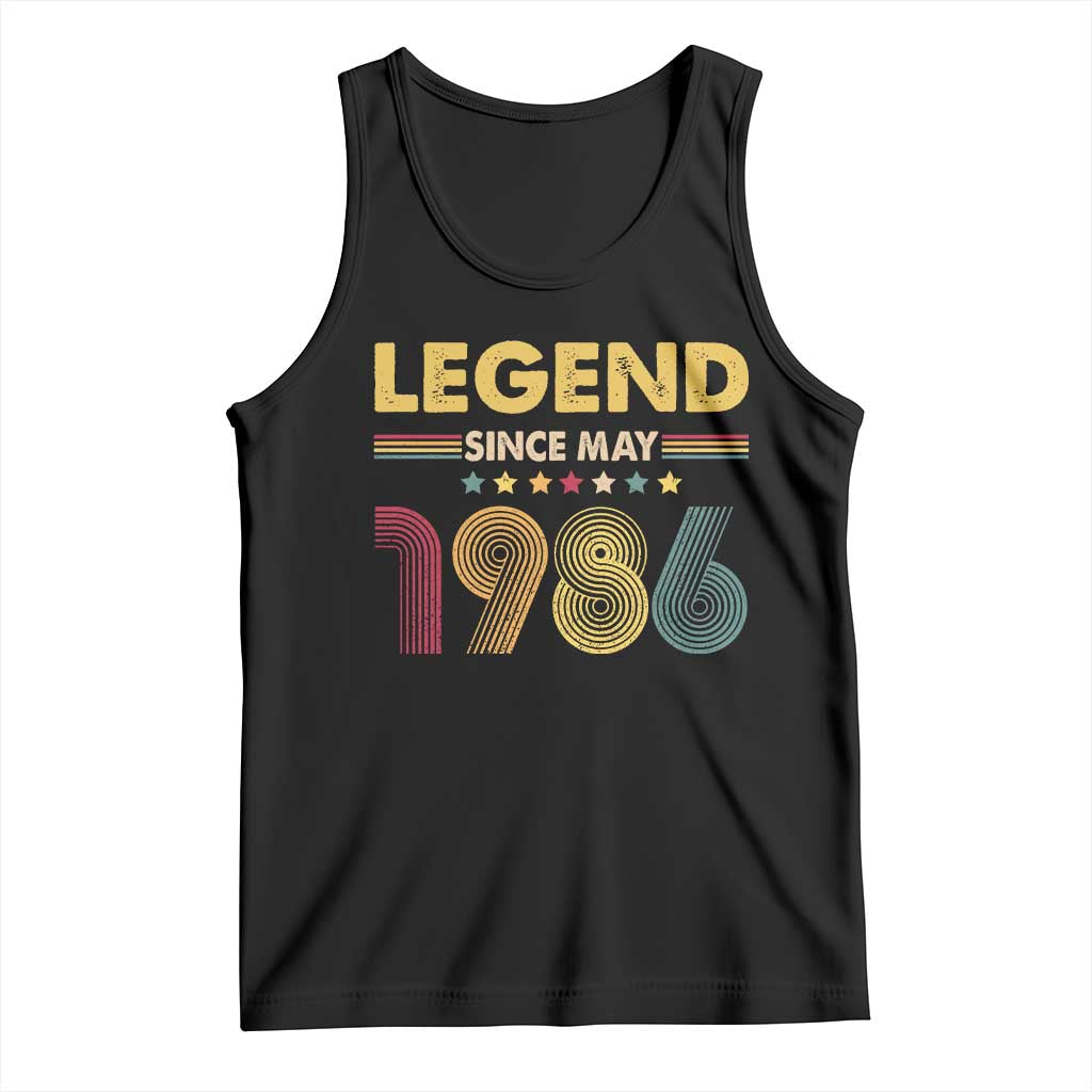 May 40th Birthday Tank Top Legends Since May 1986 Retro Bday TS11 Black Print Your Wear