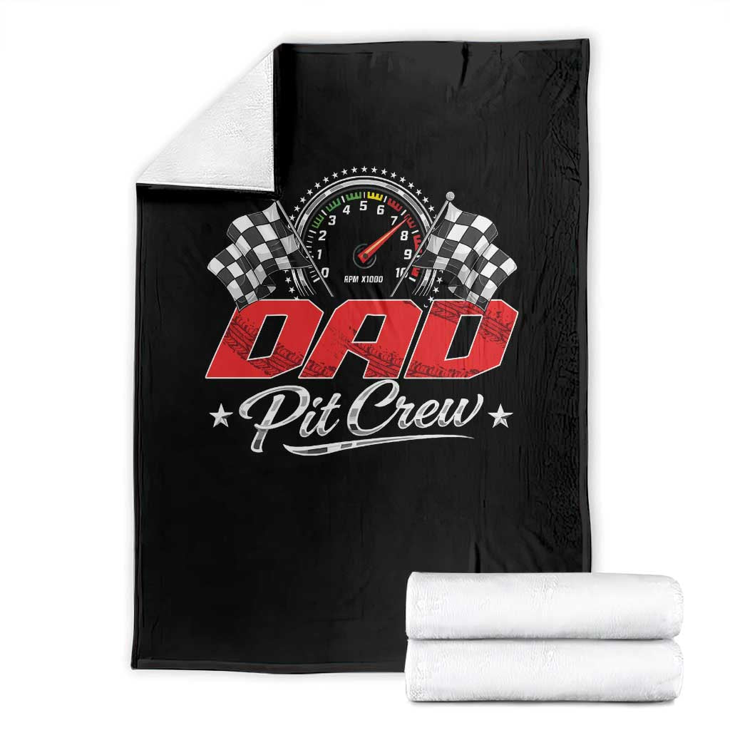 Dad Pit Crew Throw Blanket Racing Family Matching Father's Day TS11 Black Print Your Wear