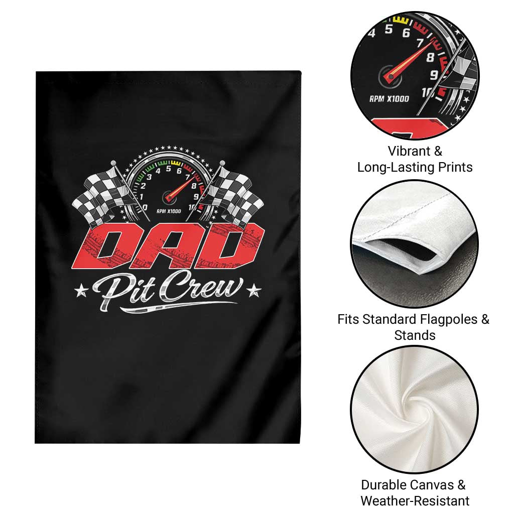 Dad Pit Crew Garden Flag Racing Family Matching Father's Day TS11 Print Your Wear