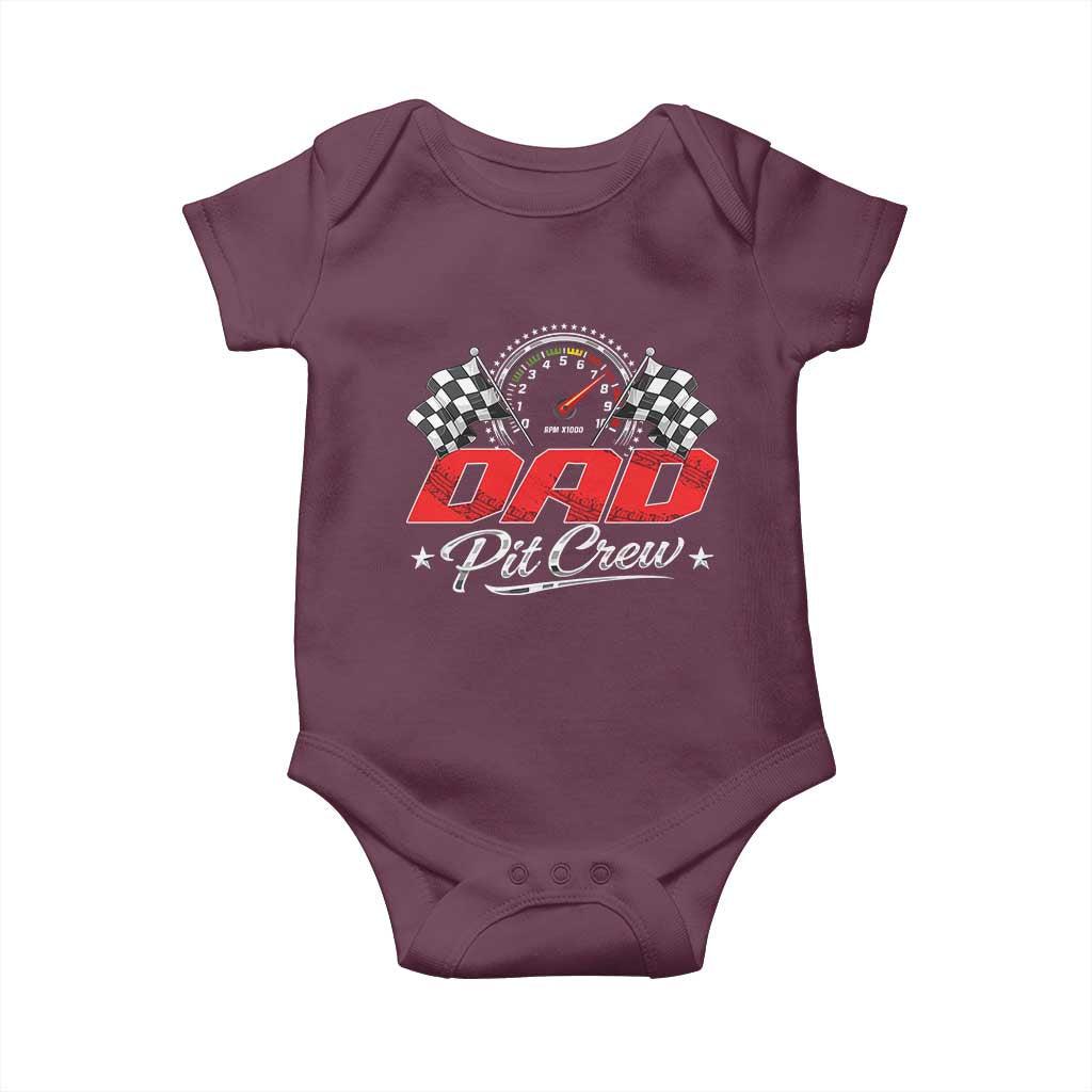 Dad Pit Crew Baby Onesie Racing Family Matching Father's Day TS11 Maroon Print Your Wear
