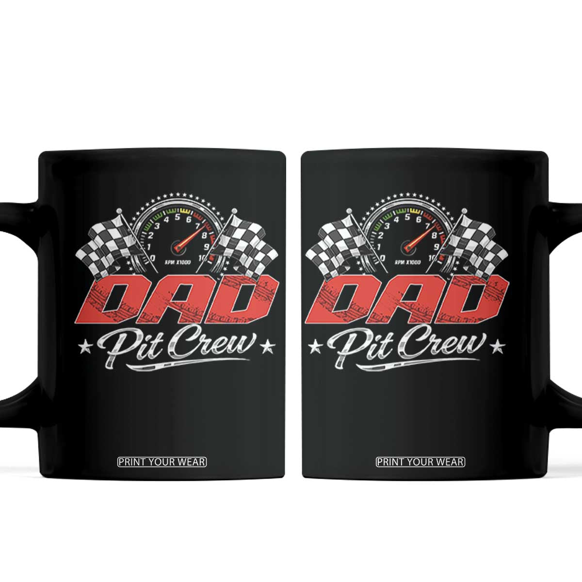 Dad Pit Crew Coffee Mug Racing Family Matching Father's Day TS11 Black Print Your Wear