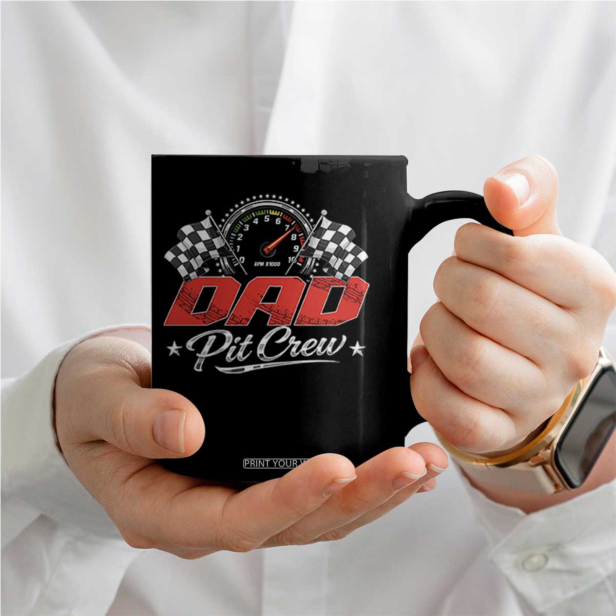 Dad Pit Crew Coffee Mug Racing Family Matching Father's Day TS11 Print Your Wear
