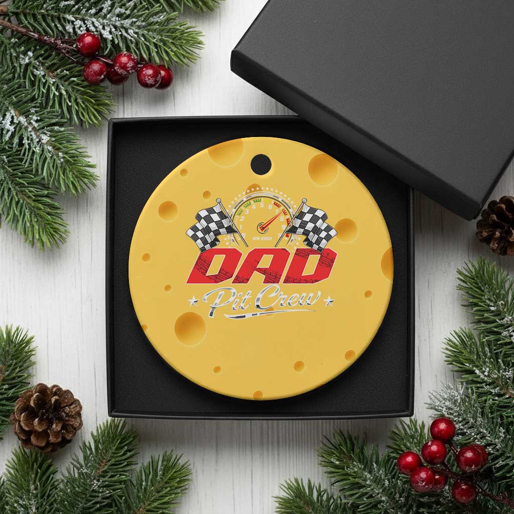 Dad Pit Crew Ceramic Ornament Racing Family Matching Father's Day TS11 1pc Yellow Cheese Print Your Wear