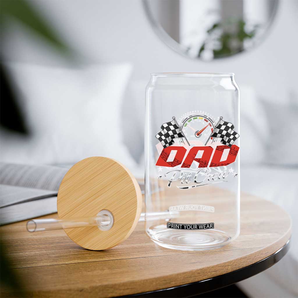 Dad Pit Crew Glass Can Racing Family Matching Father's Day TS11 Print Your Wear